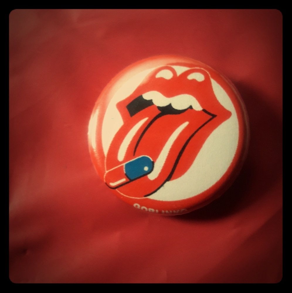 Rolling Stones Logo Pill Button 1.5"